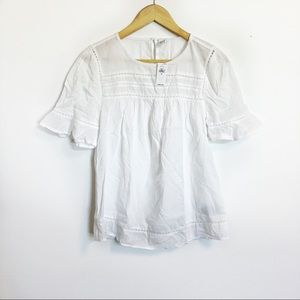 NWT Old Navy white shirt sleeve peasant blouse